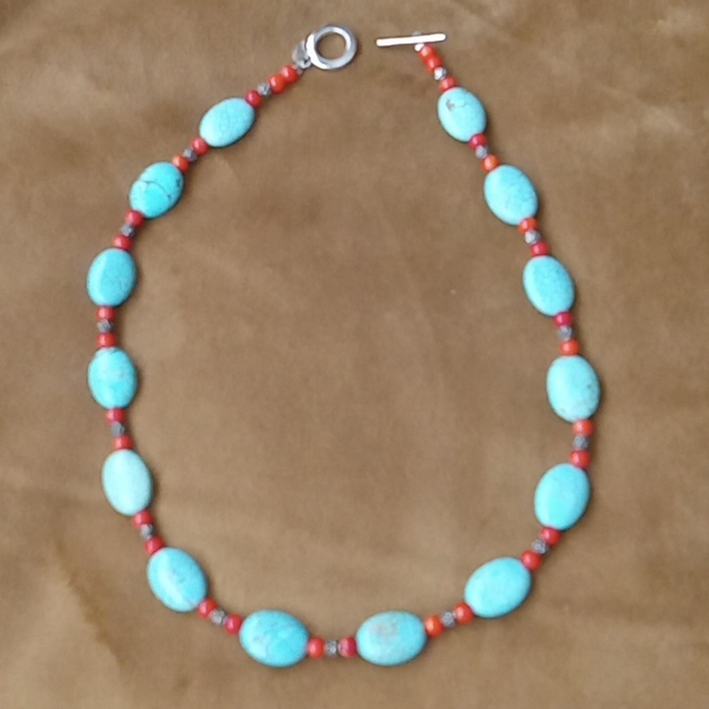Coral and turquoise necklace